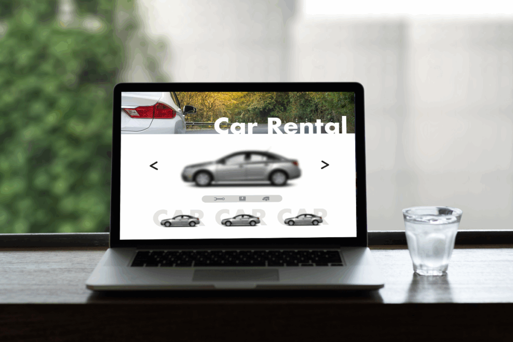 Car rental advertising post showing on PC